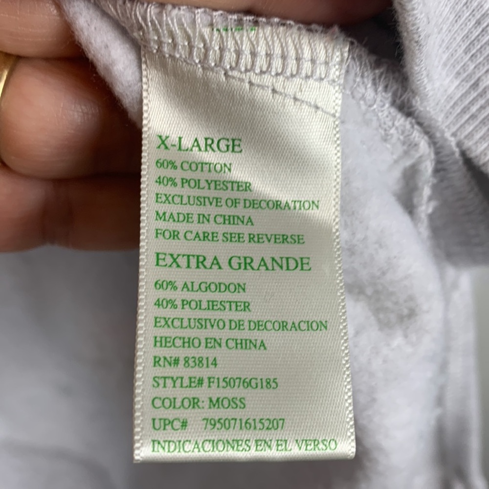 Green Tea Tru colored long sleeved sweatshirt size XL. Green/grey/white - Picture 6 of 7